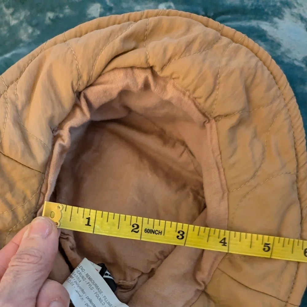 Zara Unisex  Kids Tan Quilted Puffy Stitched Bucket Hat